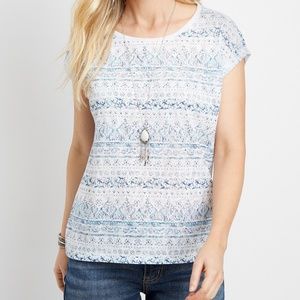*SOLD* Maurices 24/7 Tee Blue/White Floral